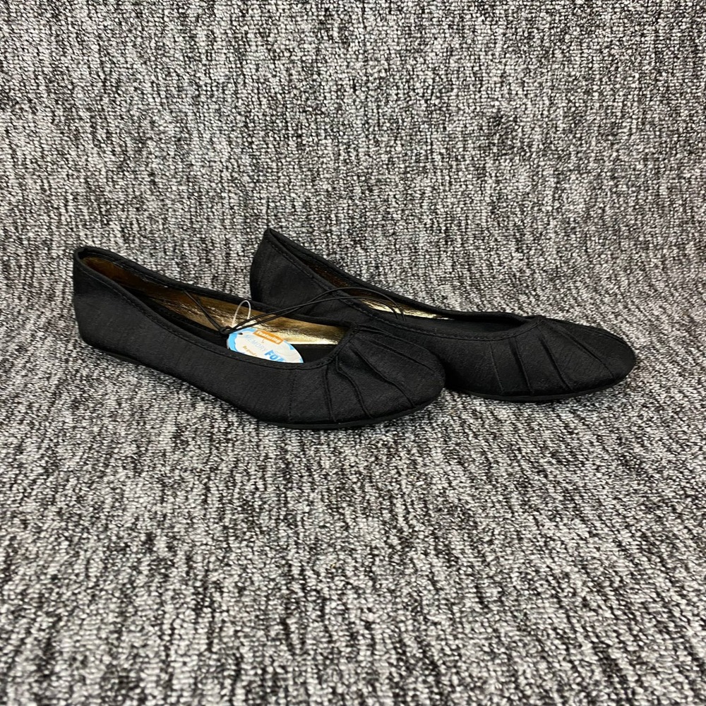 Seychelles Black Ballet Flats Pleated Ruched Toe Memory Foam Comfort Slip On - Picture 8 of 12